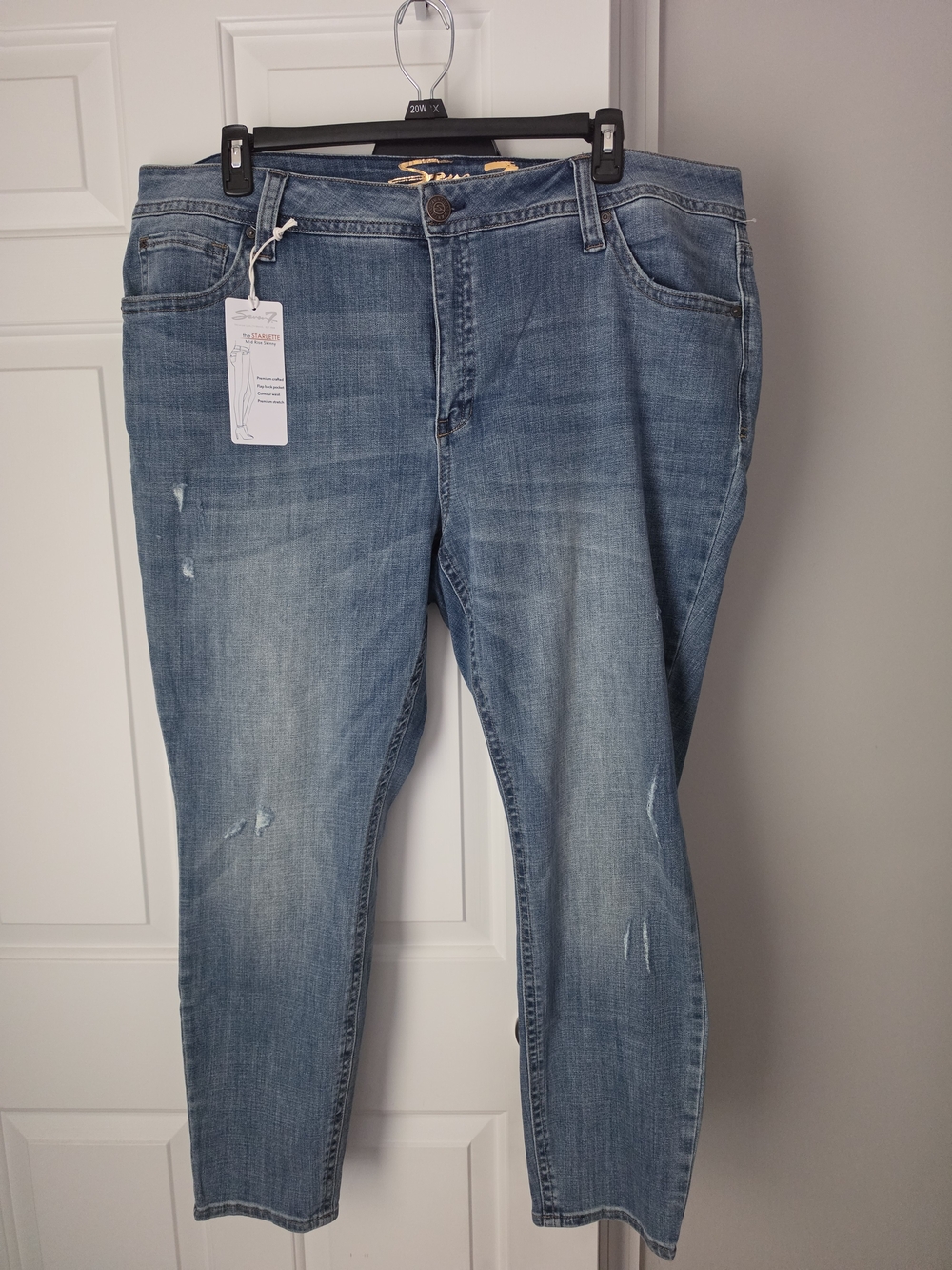Seven7 Starlette Mid Rose Skinny Jeans NWT 22w